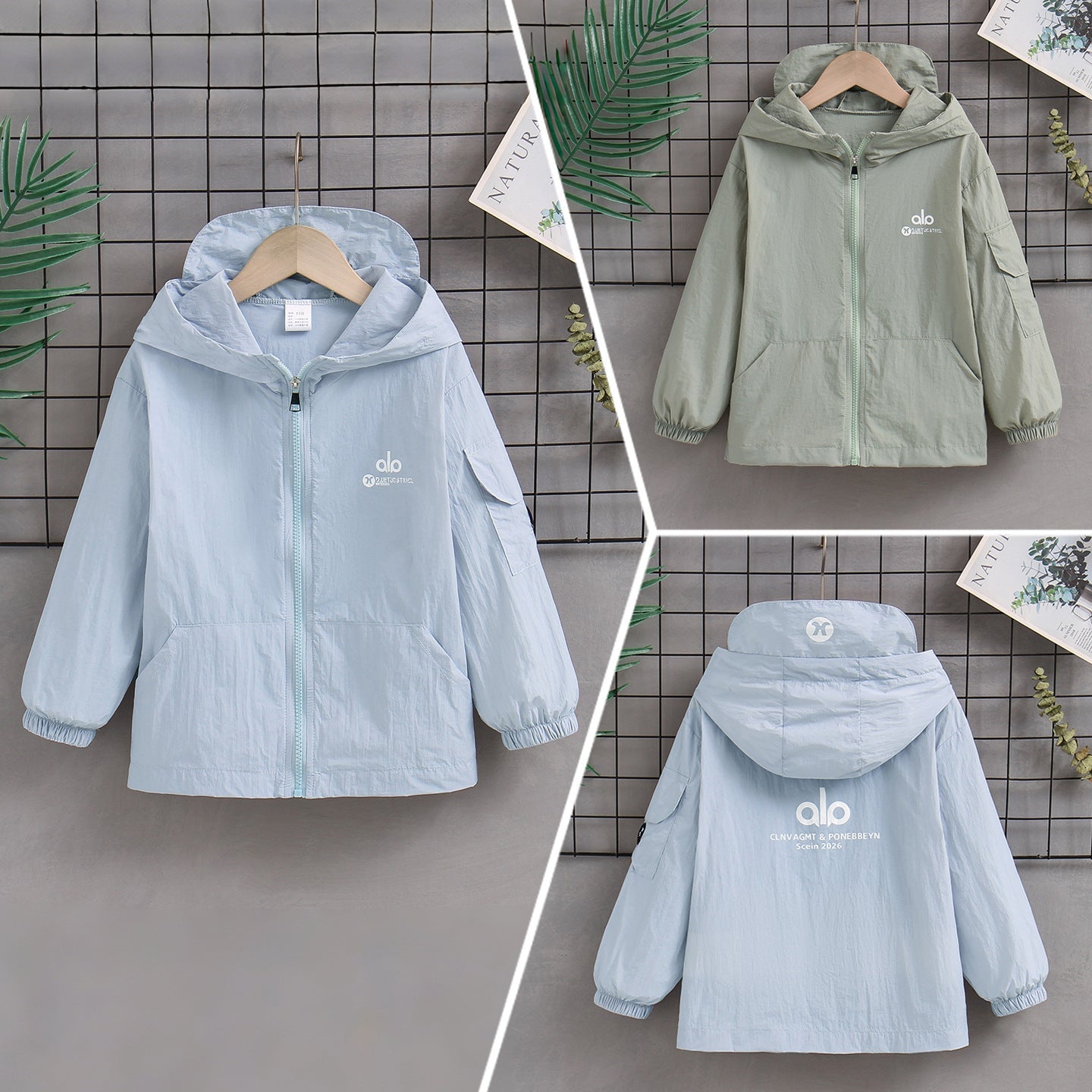 Unisex nan ultraleichte Kapuzenjacke mit Reißverschluss wasserabweisend und atmungsaktiv R&B