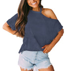Damen Off-Shoulder Oberteil mit lässigem Design und modernen Akzenten R&B