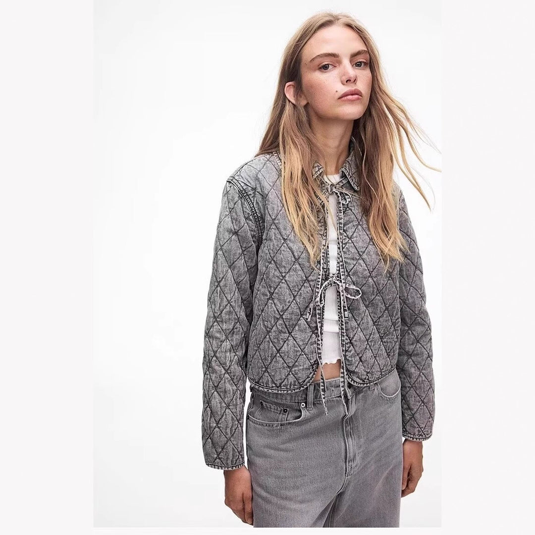 Damen gesteppte Übergangsjacke mit verstellbarem Taillenzug R&B