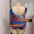 Damen Einteiler Badeanzug mit modernem grafischem Design und figurschmeichelndem Schnitt R&B