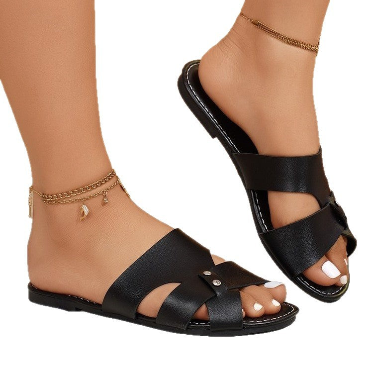 Damen modische Riemchensandalen mit glamourösen Schmuckdetails R&B