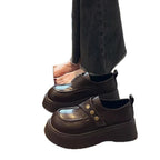 Damen modische Chunky Loafers mit eleganten Metallknöpfen R&B
