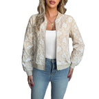 Damen Elegante Stickerei Bomberjacke mit floralen Details R&B