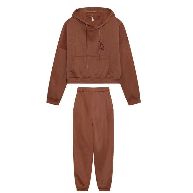 Damen Sportliches Sweatset mit cropped Hoodie und Jogginghose R&B
