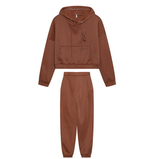 Damen Sportliches Sweatset mit cropped Hoodie und Jogginghose R&B