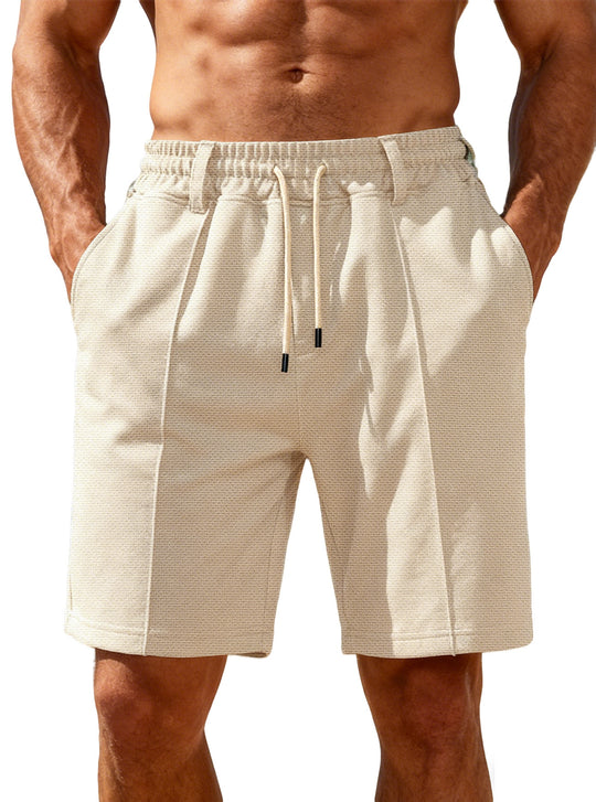 Herren nan Chino-inspirierte Relax-Shorts mit Bundfalten elastischem Tunnelzug und Eingrifftaschen R&B
