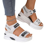 Damen Sportliche Platform-Sandalen mit verstellbaren Riemen und komfortabler Dämpfung R&B