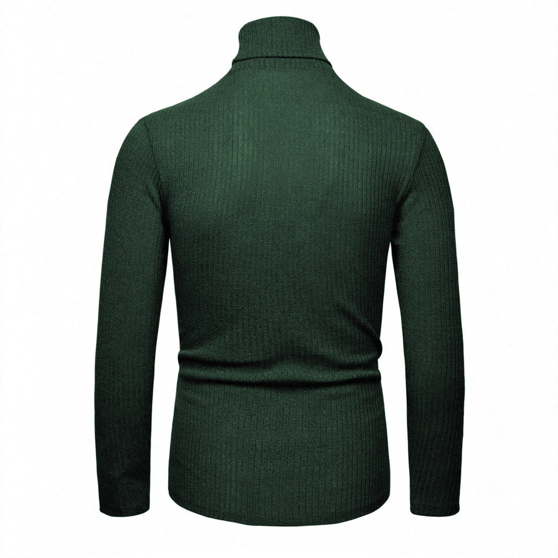 Damen eleganter Strickpullover mit hohem Kragen und feiner Rippenstruktur R&B