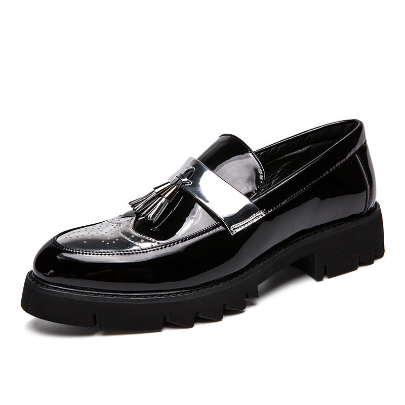 Damen Elegante und modische Mokassins mit Quasten und glänzendem Obermaterial R&B