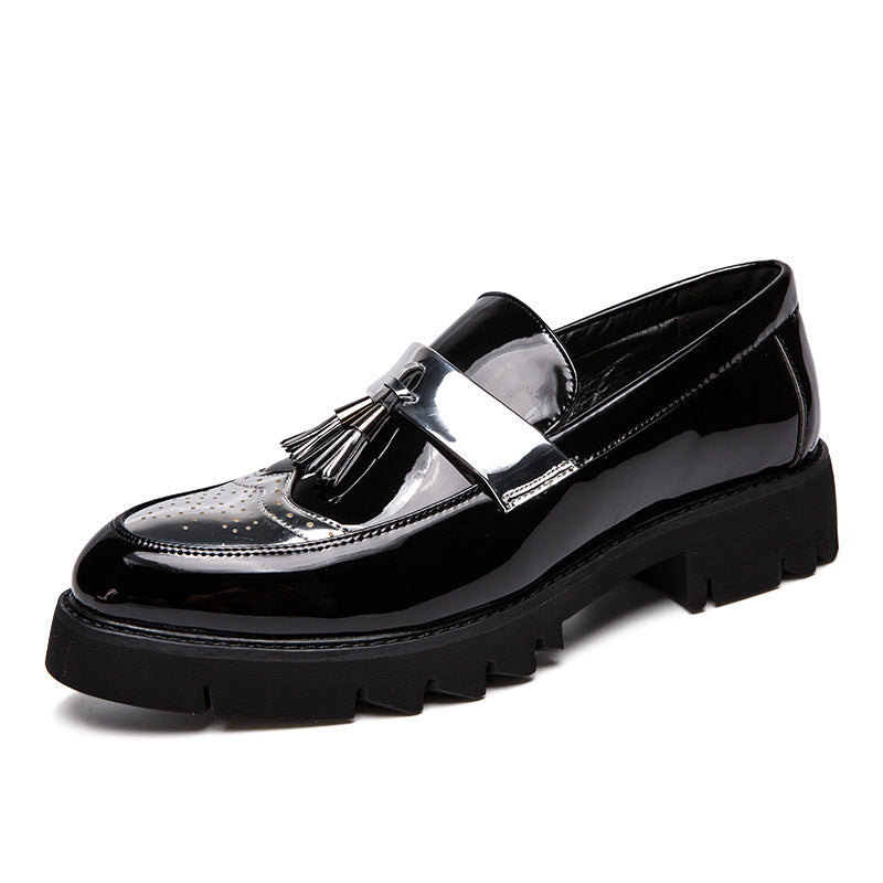 Damen Elegante und modische Mokassins mit Quasten und glänzendem Obermaterial R&B