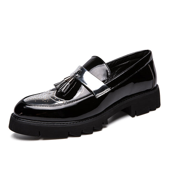 Damen Elegante und modische Mokassins mit Quasten und glänzendem Obermaterial R&B