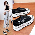 Damen Plattform Sneakers mit modischer Textil-Oberfläche und bequemer Dämpfung R&B
