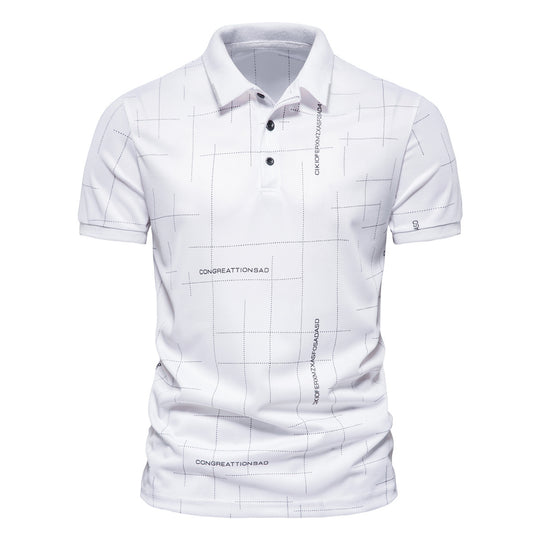 Herren Polohemd mit modernem Schnitt und grafischem Muster R&B
