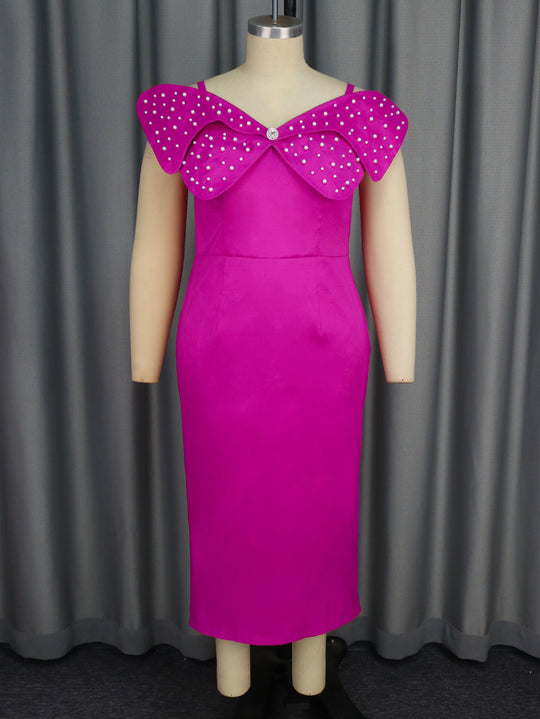 Damen Abendkleid mit auffälligen Rüschen und Glitzer-Details R&B