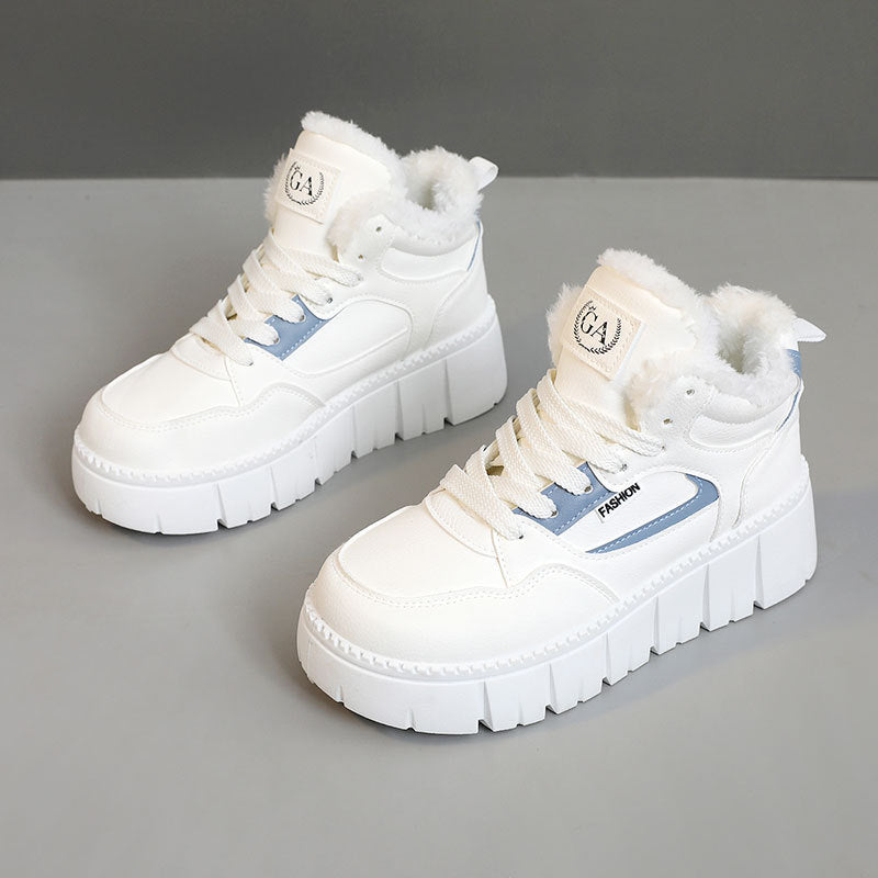Damen modische High-Top Sneakers mit kuscheligem Innenfutter und sportlichem Design R&B