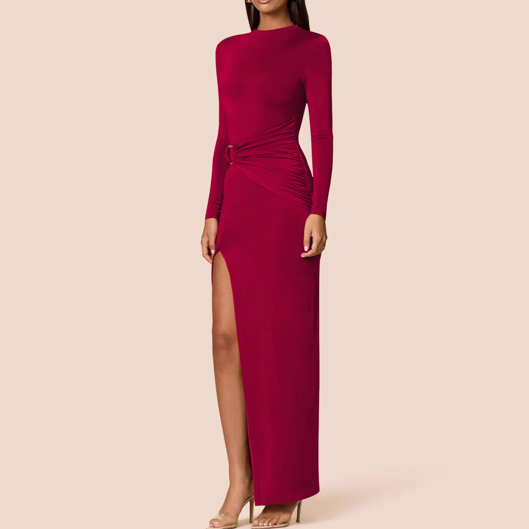 Damen Elegantes Maxikleid mit figurbetonendem Schnitt und hohem Schlitz R&B