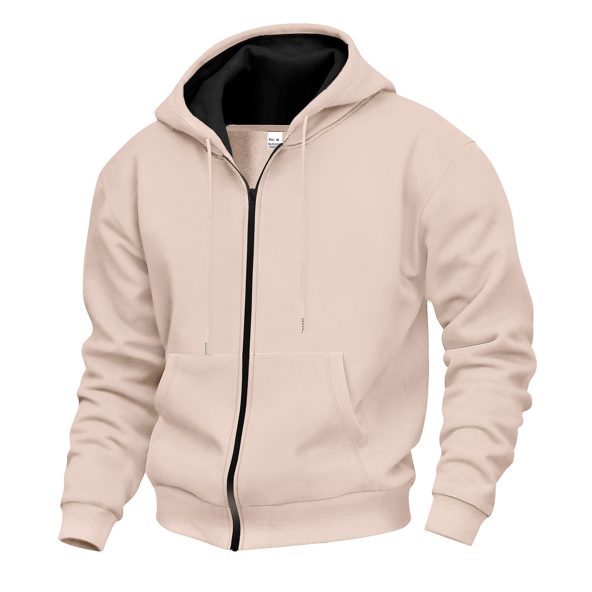 Herren Kapuzenpullover mit hoher Kragen- und doppellagiger Kapuze R&B