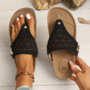 Damen Komfortable Zehentrenner-Sandaletten mit modischem Riemendesign R&B