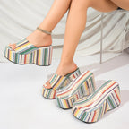 Damen Wedge-Sandalen mit modischem Plateau und geschlossenen Riemen R&B
