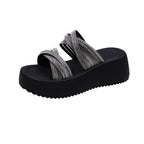 Damen Glamouröse Plateau-Sandalen mit funkelnden Riemen R&B