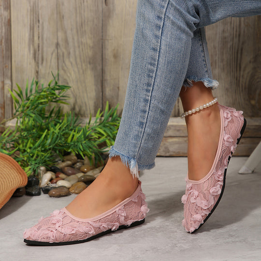 Damen Ballerinas mit floraler Spitze und eleganten Details R&B