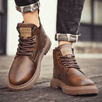 Damen hochwertige Leder Stiefeletten im lässigen Design R&B
