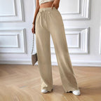 Damen Fließende Palazzo-Hose mit elastischem Bund und Kordelzug R&B