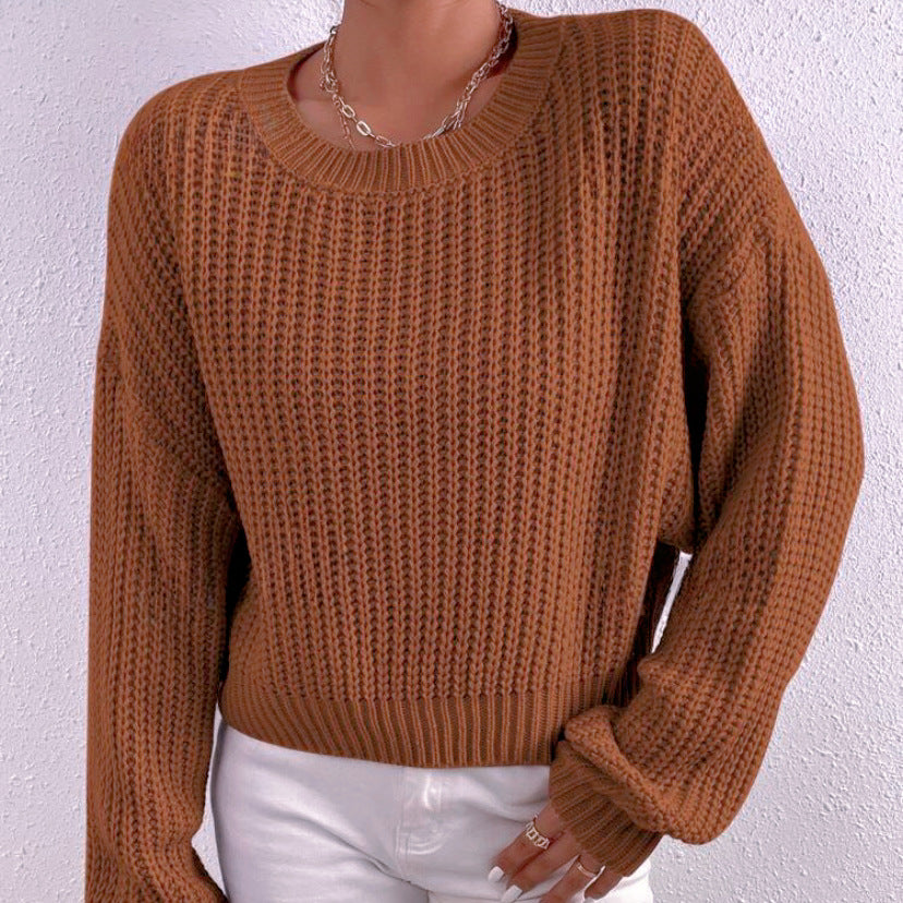Damen Grobstrickpullover mit lässigem Schnitt und überschnittenen Schultern R&B