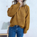 Damen kuscheliger Kapuzenpullover mit Zipper und modernem Rippdesign R&B
