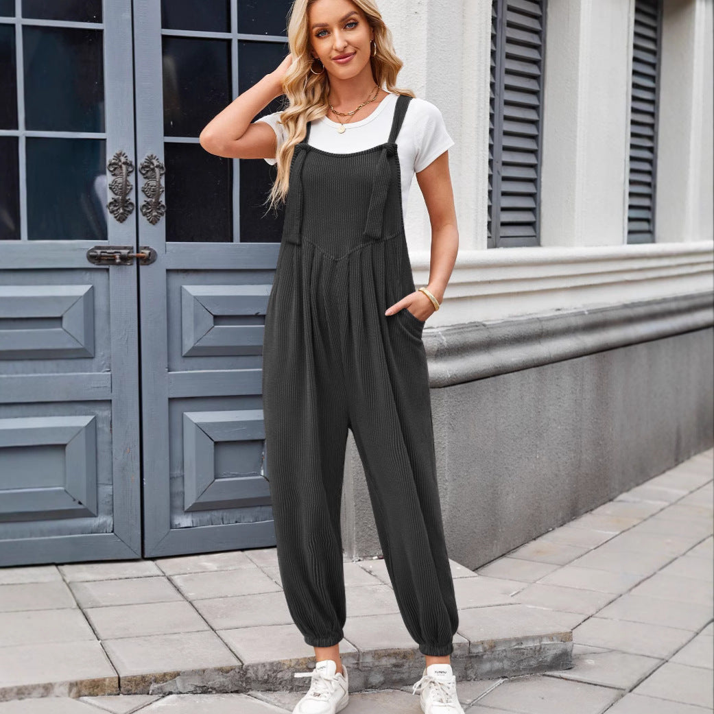 Damen Lässiger Jumpsuit mit praktischen Taschen R&B