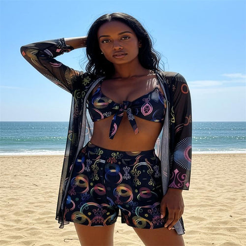 Damen Bikini-Set mit modischem Kimono R&B