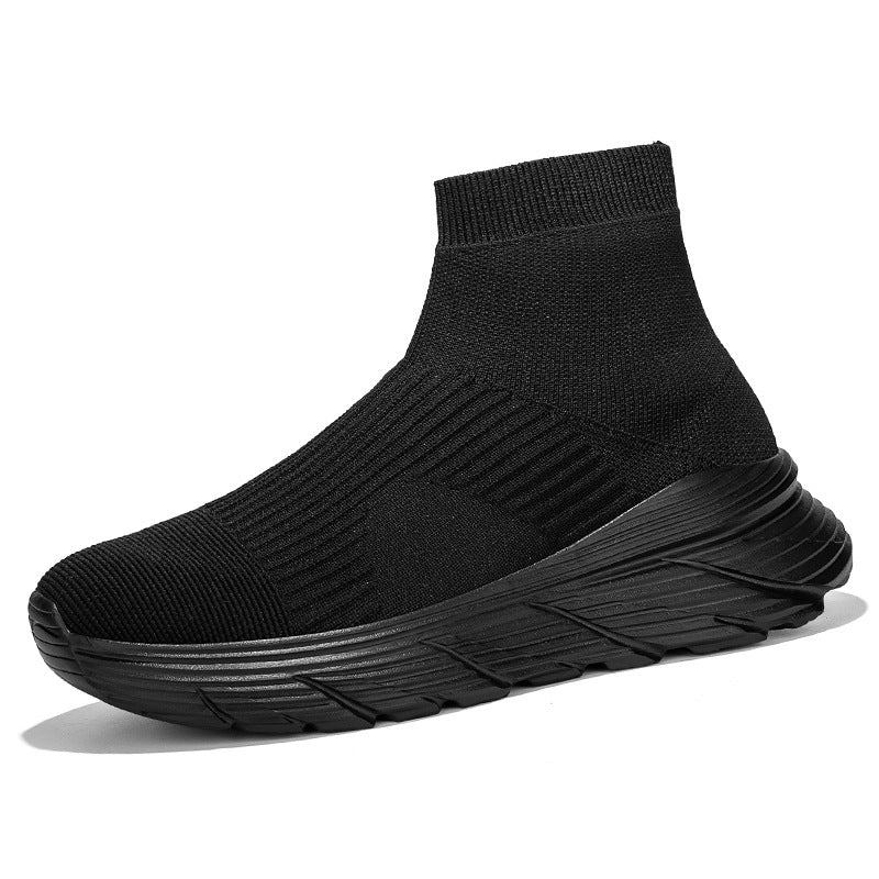 Damen nan nahtloser Strick-Freizeitsneaker mit sockenkragen und stoßdämpfender Profilsohle R&B