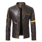 Herren Lederjacke mit Stehkragen