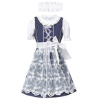 Damen nan traditionelles Dirndlkleid mit Spitzenbluse und bestickter Tüllschürze R&B