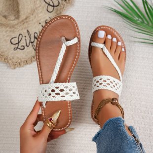 Damen Raffinierte Zehentrenner-Sandalen mit geflochtenem Riemen R&B
