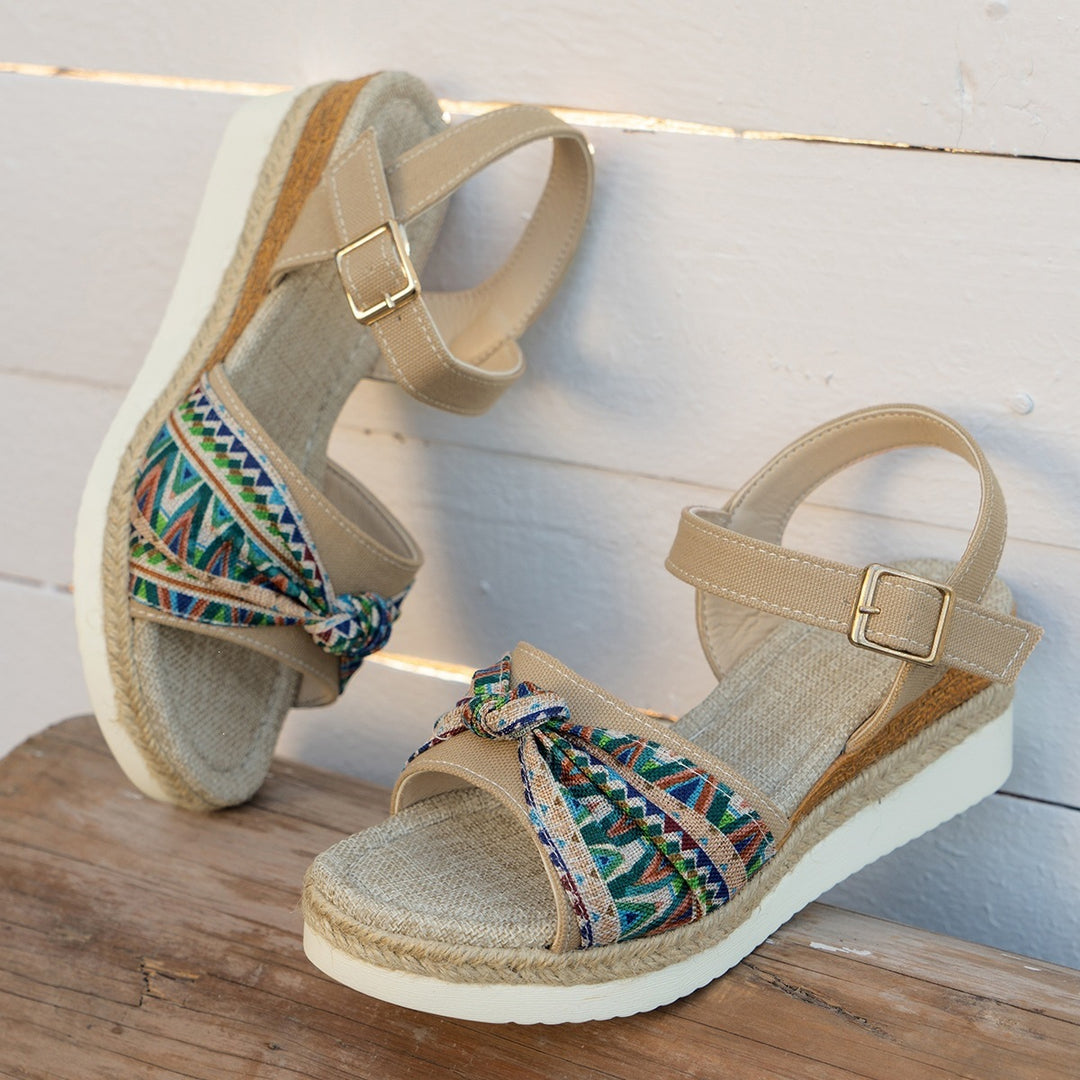 Damen Plateau-Sandalen mit modischem Riemendesign und komfortablem Fußbett R&B