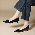 Damen elegante spitze Ballerinas mit Zierschnalle R&B