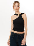 Damen Elegantes Oberteil mit asymmetrischem Schnitt und dekorativem Ringdetail R&B