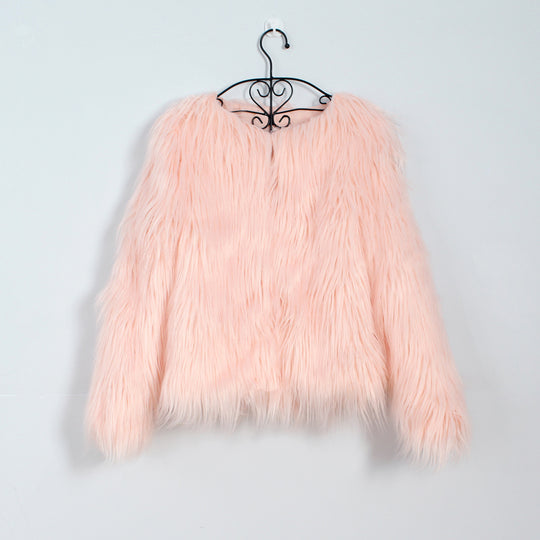 Damen Flauschige Kunstfell-Jacke mit lässigem Schnitt und weichem Innenfutter R&B