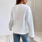 Damen Strickpullover mit strukturierter Oberfläche und lässigem Schnitt R&B