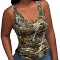 Damen Funktionales Camouflage-Top mit V-Ausschnitt R&B