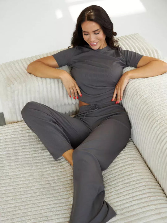 Damen komfortables Lounge-Set mit elastischem Bund und atmungsaktiven Stoffen R&B