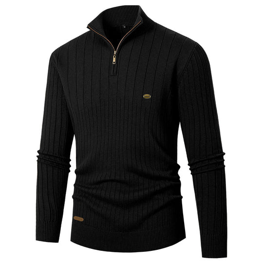 Herren Pullover mit Stehkragen und Feinstrick R&B