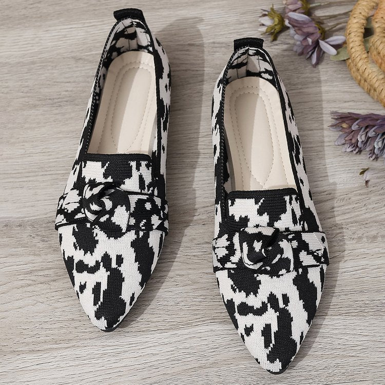 Damen Stilvolle und komfortable Ballerinas mit großem Schleifendetail R&B