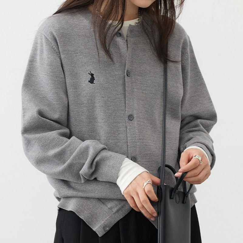 Damen weiche Strickjacke mit feinen Knopfdetails und elegantem Design R&B