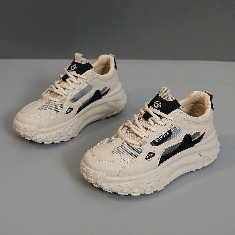 Damen sportliche Chunky Sneakers mit atmungsaktiven Netzeinsätzen und dämpfender Sohle R&B