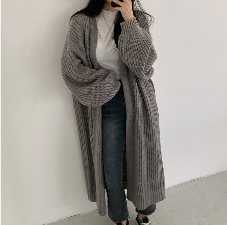 Damen Oversized Strickcardigan mit tiefen Raglanärmeln R&B