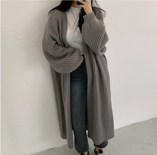Damen Oversized Strickcardigan mit tiefen Raglanärmeln R&B