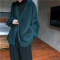 Damen kuschelige Strickjacke mit großen Knöpfen und komfortablem Schnitt R&B