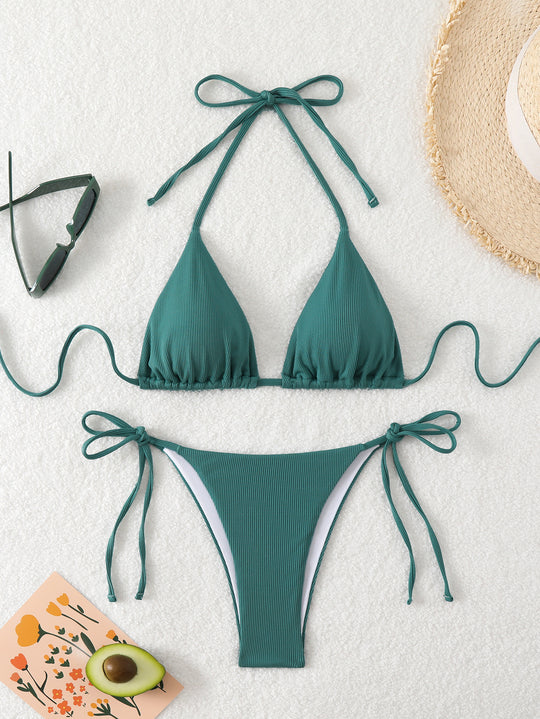 Damen Triangel-Bikini mit verstellbaren Riemen und raffinierten Details R&B